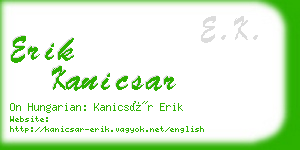 erik kanicsar business card